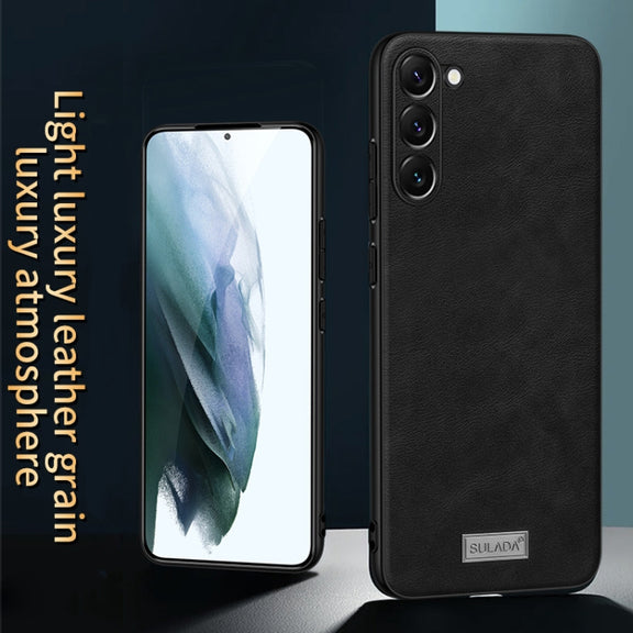 For Samsung Galaxy S25+ 5G SULADA Shockproof TPU Hybrid Handmade Leather Phone Case(Green)