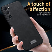 For Samsung Galaxy S25 5G SULADA Shockproof TPU Hybrid Handmade Leather Phone Case(Brown)