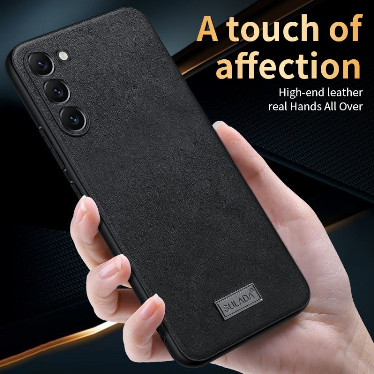 For Samsung Galaxy S25+ 5G SULADA Shockproof TPU Hybrid Handmade Leather Phone Case(Green)