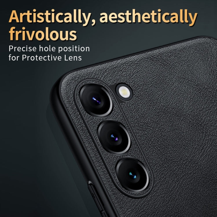 For Samsung Galaxy S23 Ultra 5G SULADA Shockproof TPU Hybrid Handmade Leather Phone Case(Brown)
