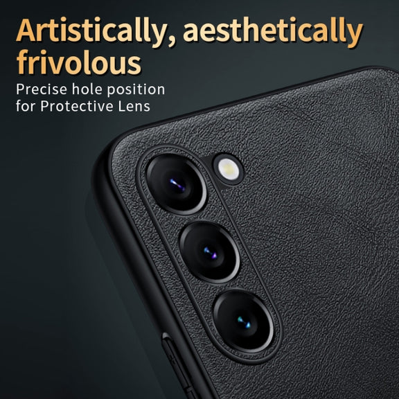 For Samsung Galaxy S25 5G SULADA Shockproof TPU Hybrid Handmade Leather Phone Case(Black)