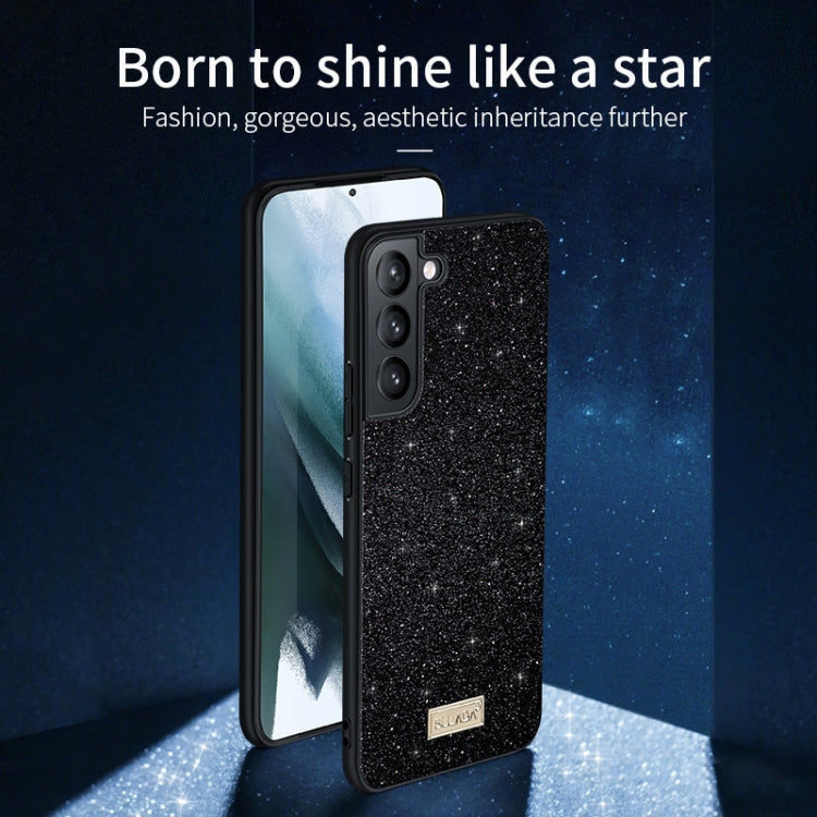 For Samsung Galaxy S24+ 5G SULADA Glittery TPU Hybrid Handmade Leather Phone Case(Black)