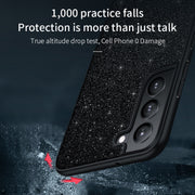For Samsung Galaxy S24 Ultra 5G SULADA Glittery TPU Hybrid Handmade Leather Phone Case(Red)