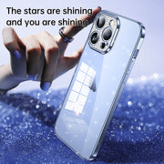For iPhone 15 Plus SULADA Electroplated Transparent Glittery TPU Phone Case(Silver)