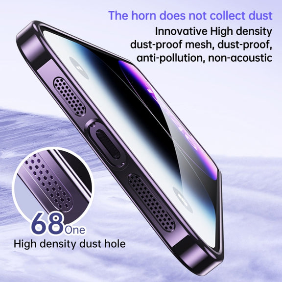 For iPhone 15 Plus SULADA Electroplated Transparent Glittery TPU Phone Case(Silver)