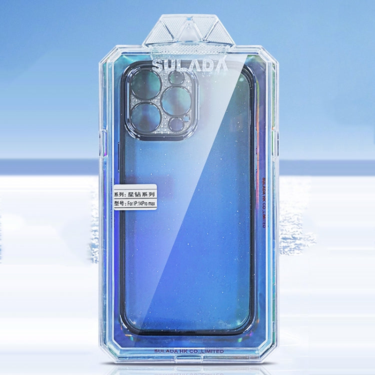 For iPhone 15 Plus SULADA Electroplated Transparent Glittery TPU Phone Case(Silver)