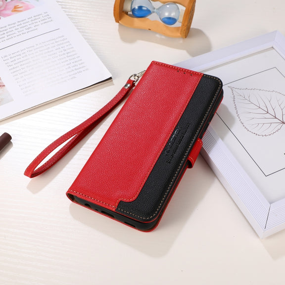 For iPhone 16 Pro KHAZNEH Litchi Texture Leather RFID Phone Case(Red)