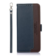 For iPhone 16 KHAZNEH Litchi Texture Leather RFID Phone Case(Blue)