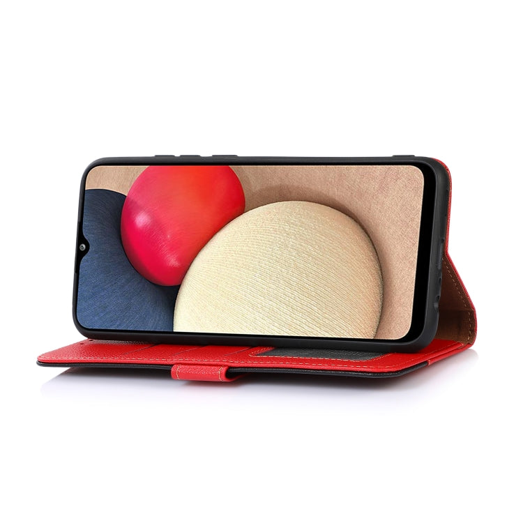 For iPhone 16e KHAZNEH Litchi Texture Leather RFID Phone Case(Red)