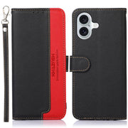 For iPhone 17 KHAZNEH Litchi Texture Leather RFID Phone Case(Black)