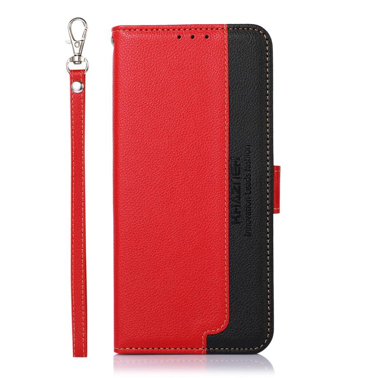 For iPhone 17 KHAZNEH Litchi Texture Leather RFID Phone Case(Red)