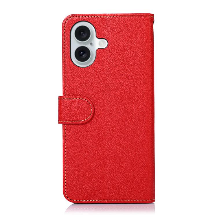 For iPhone 17 KHAZNEH Litchi Texture Leather RFID Phone Case(Red)