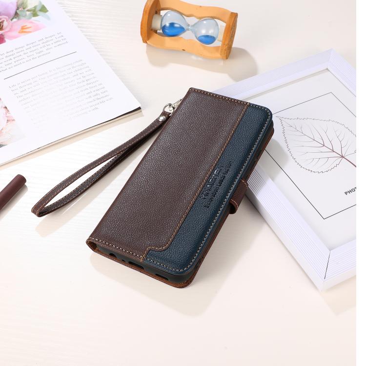 For iPhone 17 KHAZNEH Litchi Texture Leather RFID Phone Case(Brown)