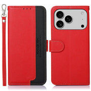 For iPhone 17 Pro KHAZNEH Litchi Texture Leather RFID Phone Case(Red)