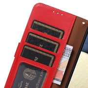 For iPhone 17 Pro Max KHAZNEH Litchi Texture Leather RFID Phone Case(Red)