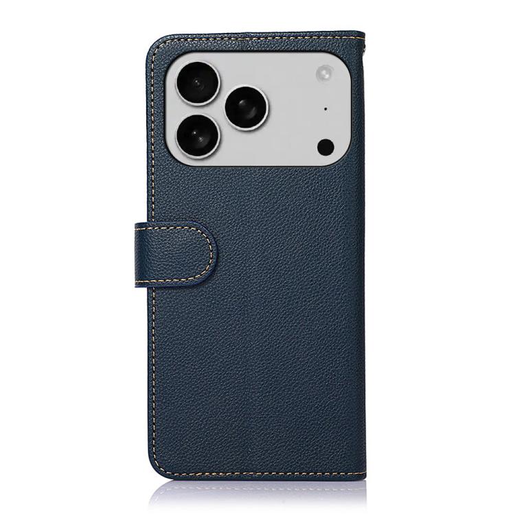 For iPhone 17 Pro Max KHAZNEH Litchi Texture Leather RFID Phone Case(Blue)