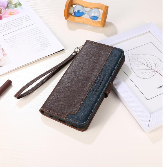 For iPhone 17 Pro Max KHAZNEH Litchi Texture Leather RFID Phone Case(Brown)