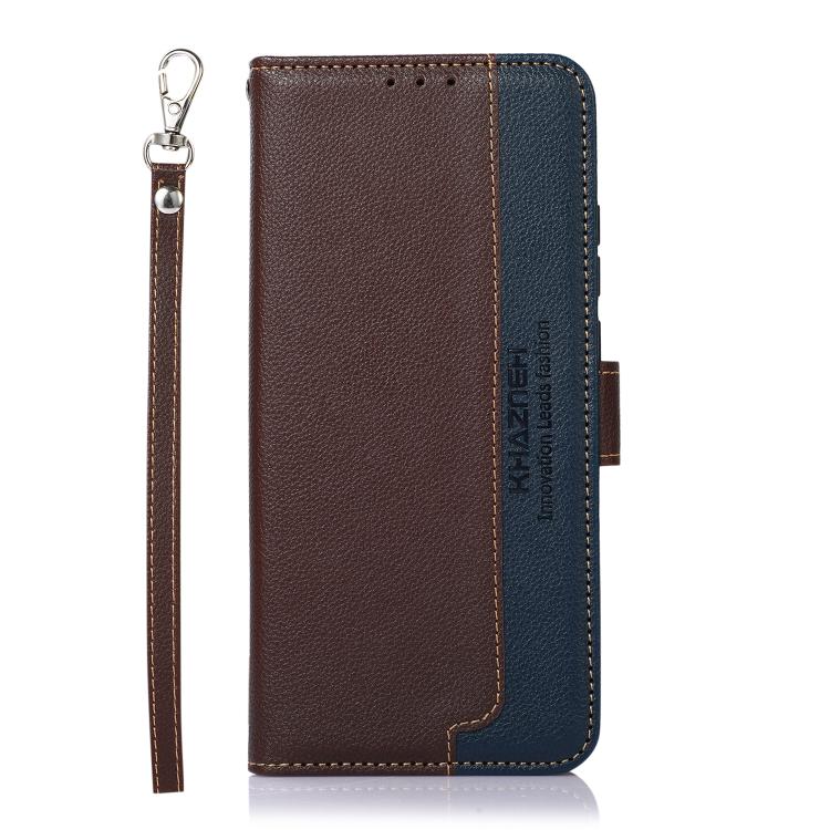 For iPhone 17 Pro Max KHAZNEH Litchi Texture Leather RFID Phone Case(Brown)