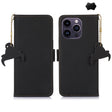 For iPhone 16 Pro Genuine Leather Magnetic RFID Leather Phone Case(Black) - iPhone 16 Pro Cases by PMC TechLife | Online Shopping South Africa | PMC TechLife | Buy Now Pay Later Mobicred