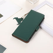 For iPhone 16 Pro Genuine Leather Magnetic RFID Leather Phone Case(Green)