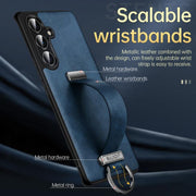 For Samsung Galaxy S24 Ultra 5G SULADA PC Hybrid Leather Texture Skin Feel Shockproof Phone Case(Orange)