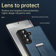 For Samsung Galaxy S25+ 5G SULADA PC Hybrid Leather Texture Skin Feel Shockproof Phone Case(Black)