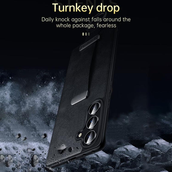 For Samsung Galaxy S25+ 5G SULADA PC Hybrid Leather Texture Skin Feel Shockproof Phone Case(Black)