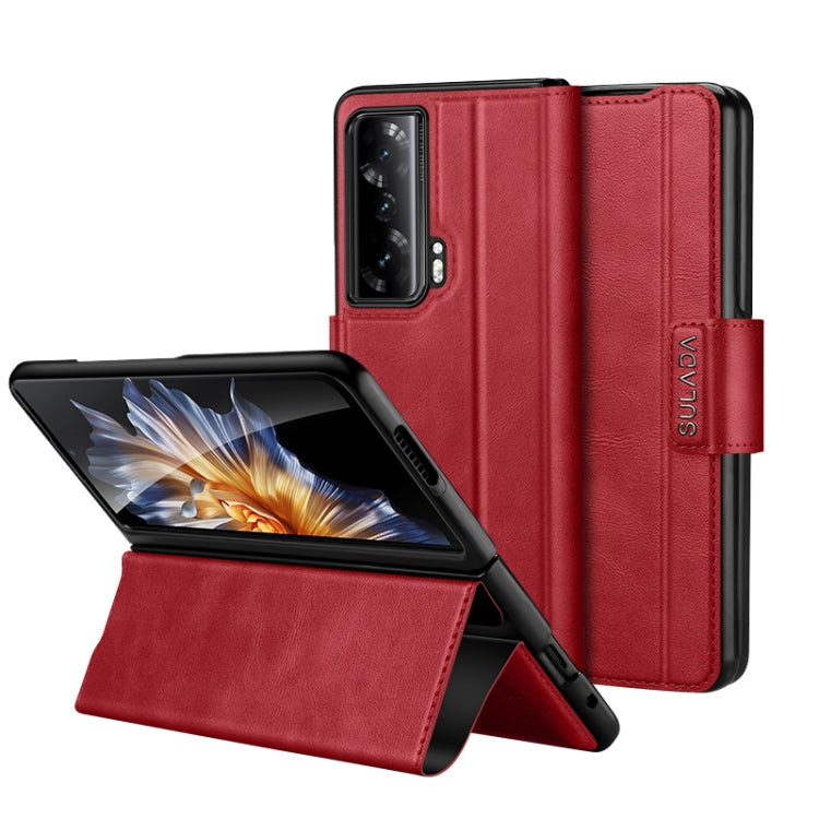 For Honor Magic Vs SULADA All-inclusive Magnetic Snap Flip Leather Phone Case(Red)