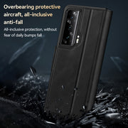 For Honor Magic V SULADA All-inclusive Magnetic Snap Flip Leather Phone Case(Black)