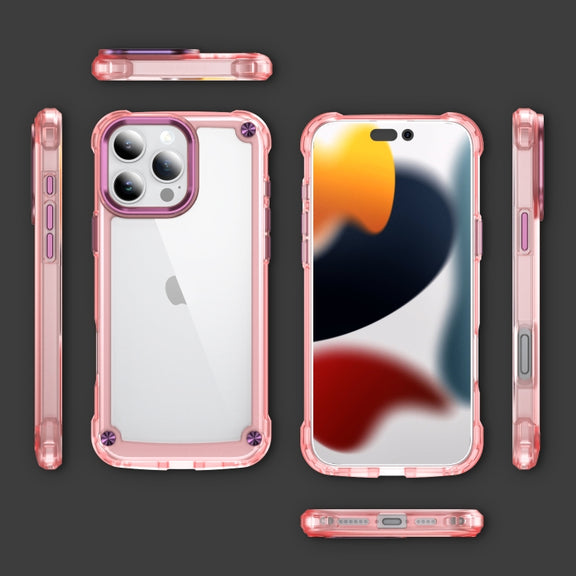 For iPhone 16 Pro Skin Feel TPU + PC Phone Case(Transparent Pink)