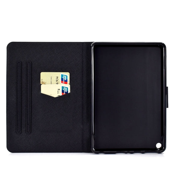 For Amazon Fire Max 11 2023 Colored Drawing Smart Leather Tablet Case(Couple Owls)