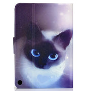 For Amazon Fire Max 11 2023 Colored Drawing Smart Leather Tablet Case(Blue-eyed Cat)