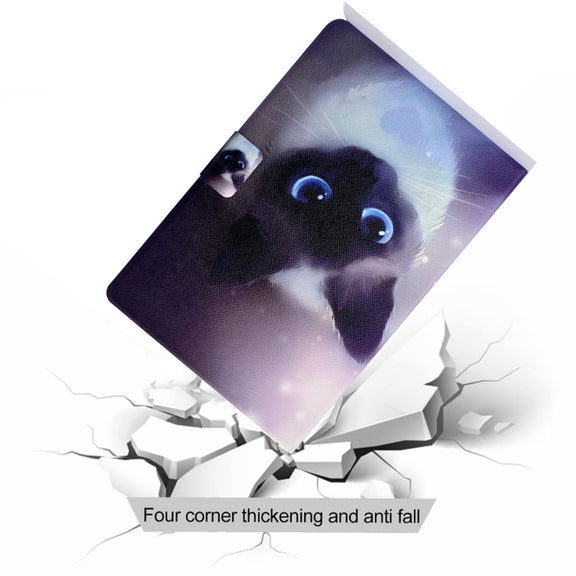 For Amazon Fire Max 11 2023 Colored Drawing Smart Leather Tablet Case(Blue-eyed Cat)