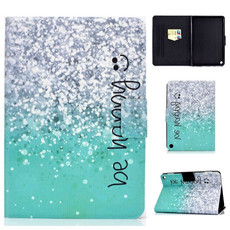 For Amazon Fire Max 11 2023 Colored Drawing Smart Leather Tablet Case(Green Quicksand)