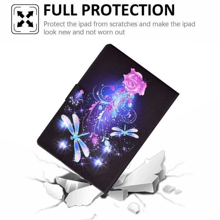For Amazon Fire Max 11 2023 Colored Drawing Smart Leather Tablet Case(Dragonfly)
