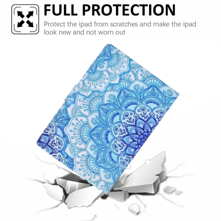 For Amazon Fire Max 11 2023 Colored Drawing Smart Leather Tablet Case(Green Flower)