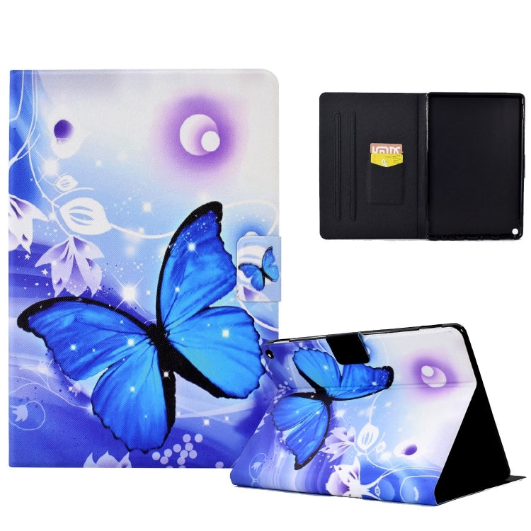 For Amazon Fire Max 11 2023 Colored Drawing Smart Leather Tablet Case(Blue Butterfly)
