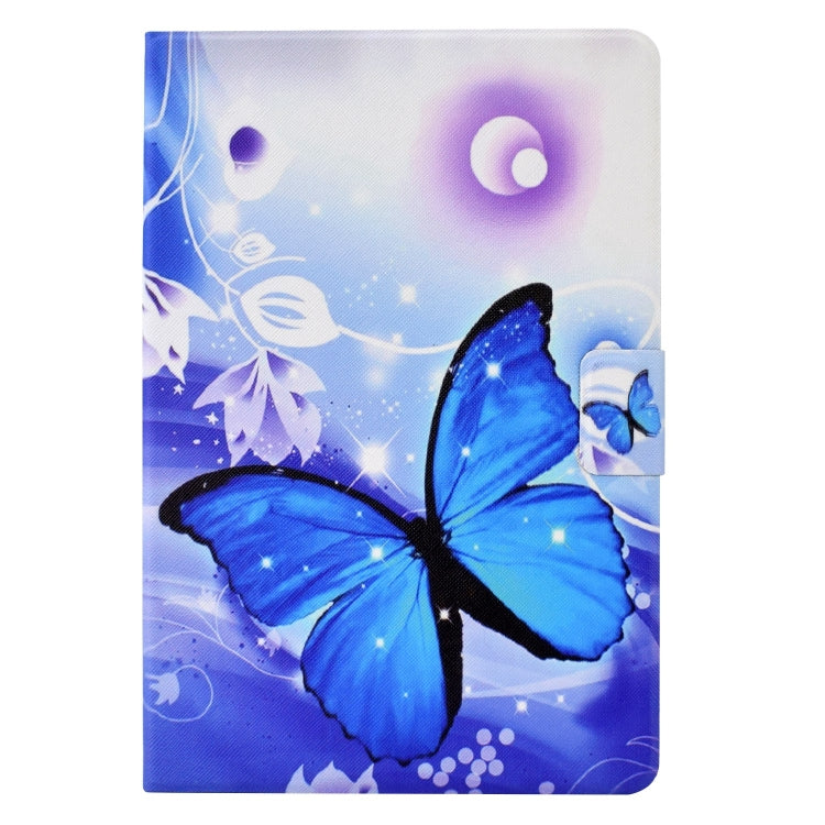 For Amazon Fire Max 11 2023 Colored Drawing Smart Leather Tablet Case(Blue Butterfly)