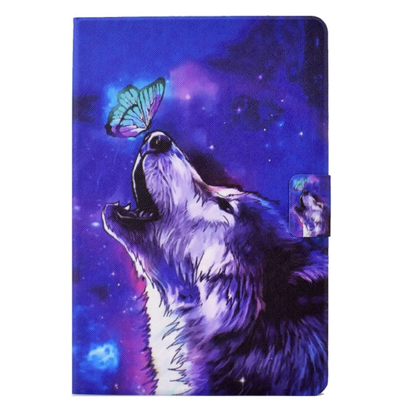 For Amazon Fire Max 11 2023 Colored Drawing Smart Leather Tablet Case(Butterfly Wolf)