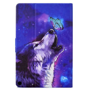 For Amazon Fire Max 11 2023 Colored Drawing Smart Leather Tablet Case(Butterfly Wolf)