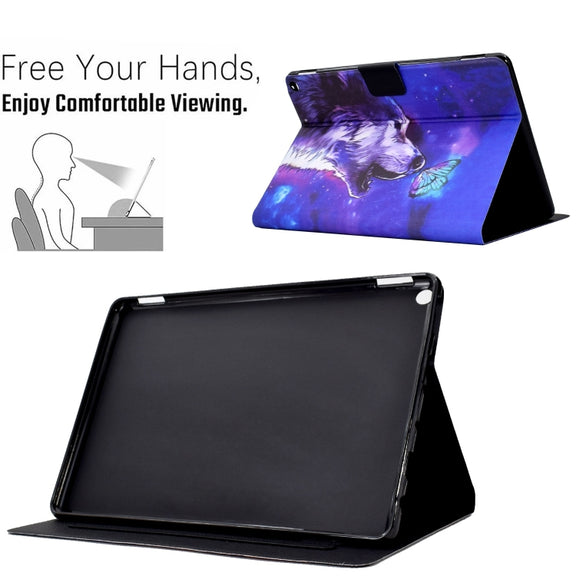 For Amazon Fire Max 11 2023 Colored Drawing Smart Leather Tablet Case(Butterfly Wolf)