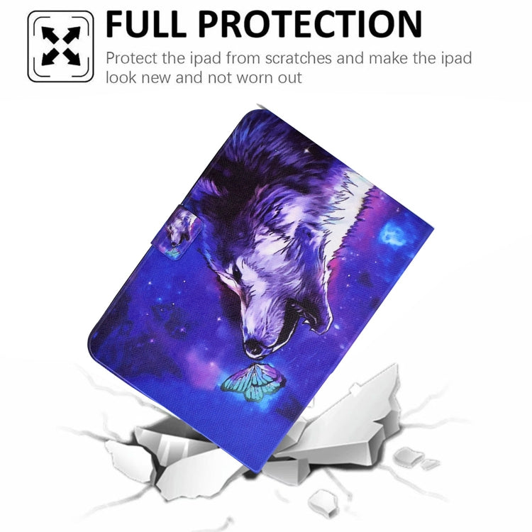 For Amazon Fire Max 11 2023 Colored Drawing Smart Leather Tablet Case(Butterfly Wolf)