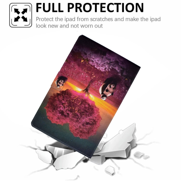 For Amazon Fire Max 11 2023 Colored Drawing Smart Leather Tablet Case(Panda)