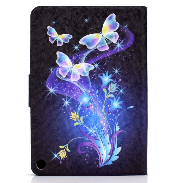 For Amazon Fire Max 11 2023 Colored Drawing Smart Leather Tablet Case(Butterfly Flower)