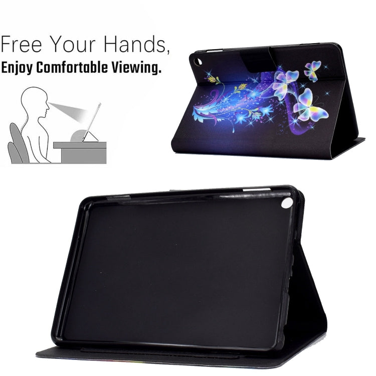 For Amazon Fire Max 11 2023 Colored Drawing Smart Leather Tablet Case(Butterfly Flower)