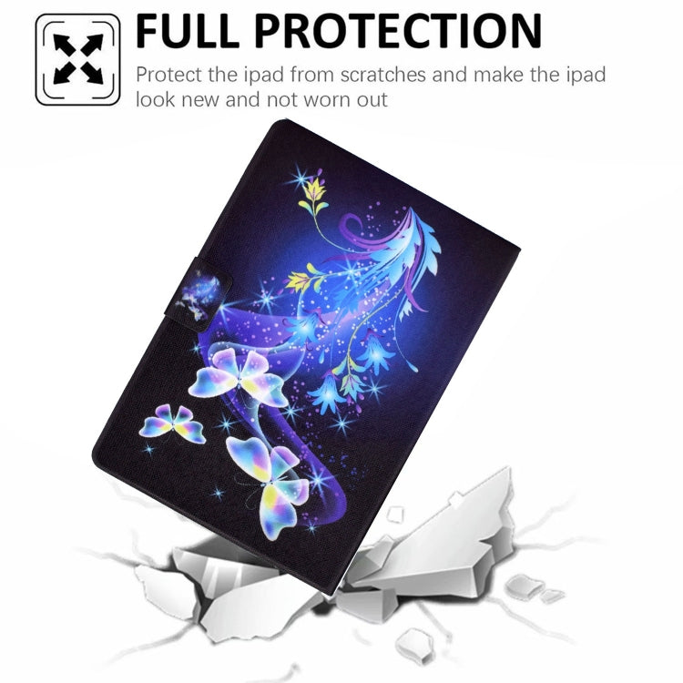 For Amazon Fire Max 11 2023 Colored Drawing Smart Leather Tablet Case(Butterfly Flower)