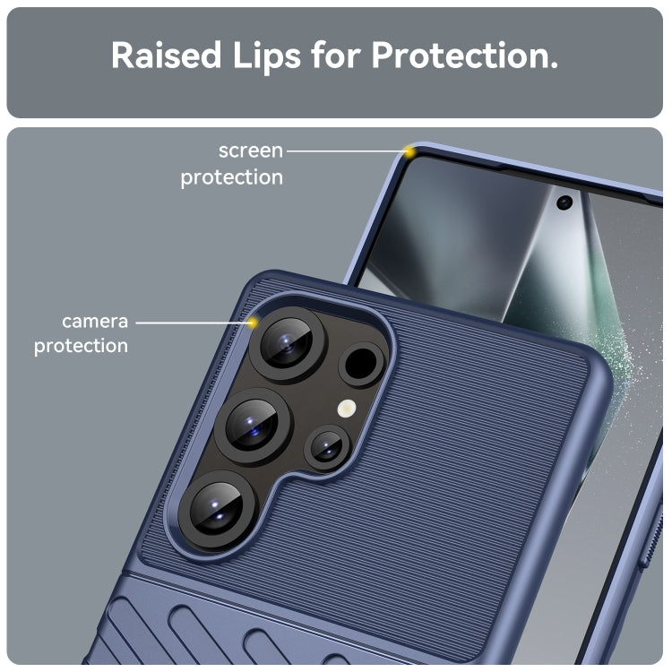 For Samsung Galaxy S25 Ultra 5G Thunderbolt Shockproof TPU Phone Case(Blue)