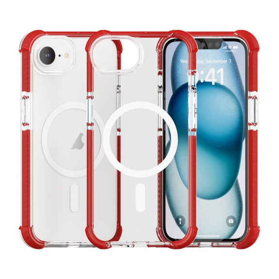 For iPhone 16e Acrylic Magsafe Magnetic Shockproof Phone Case(Red)