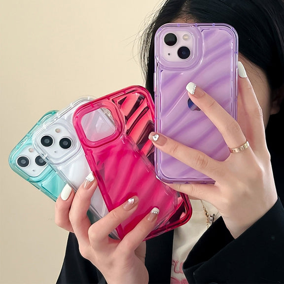 For iPhone 14 Pro Waves TPU Phone Case(Transparent)