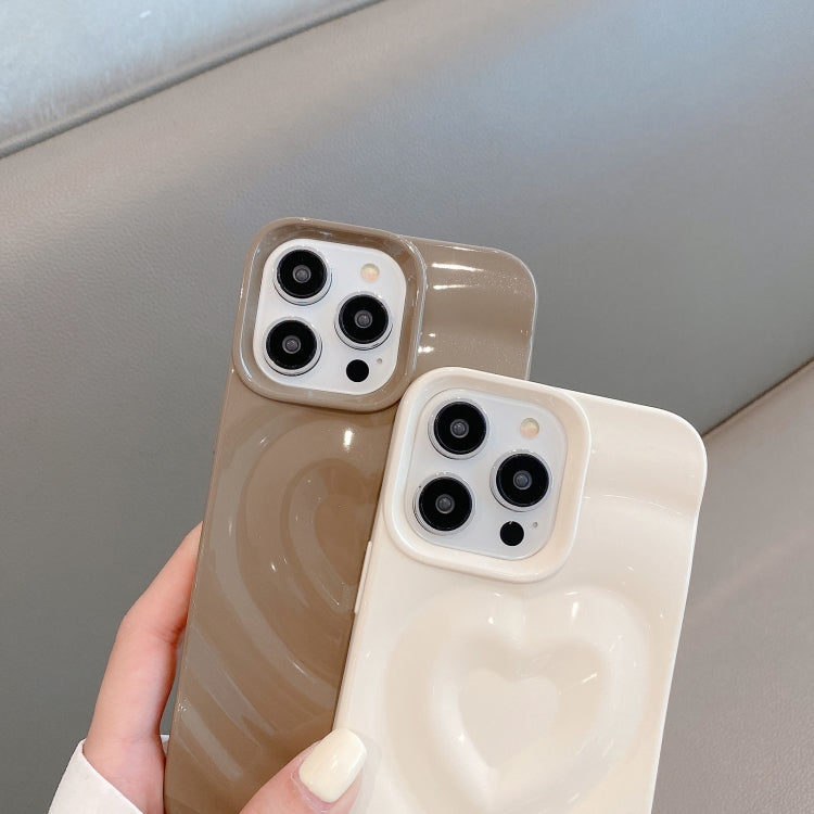 For iPhone 13 3D Love Pattern Phone Case(Silver)